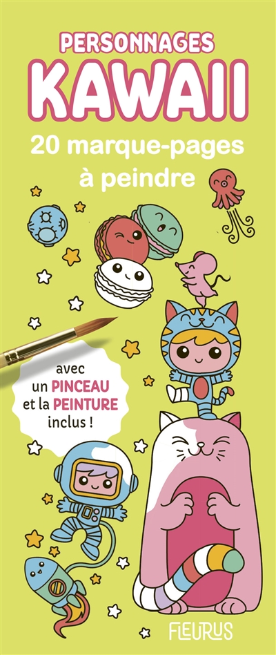 Personnages kawaii: marque-pages a peindre | 9782215163329