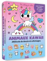 Animaux kawaii: Pochette de dessin et coloriages | 9782017296508