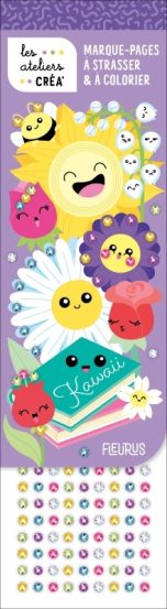 Kawaii: Marque-pages a strasser et a colorier | 9782215196198